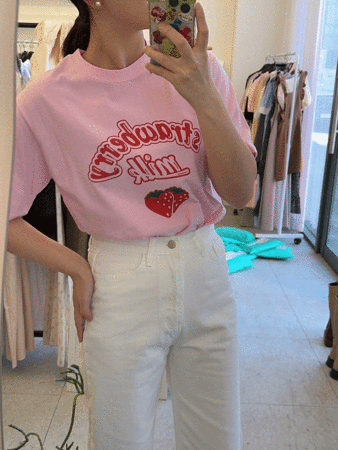 딸기 반팔 티셔츠 (핏보장)